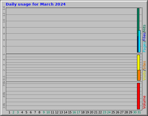 Daily usage for March 2024