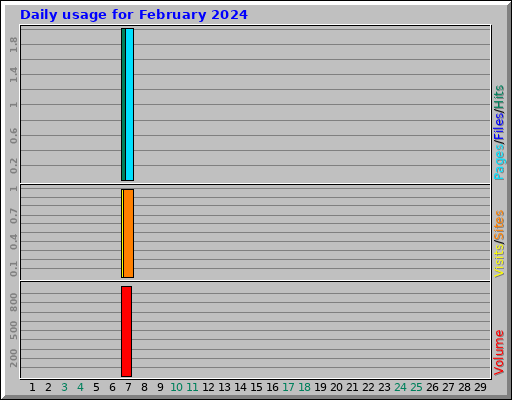 Daily usage for February 2024
