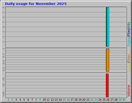Daily usage for November 2025
