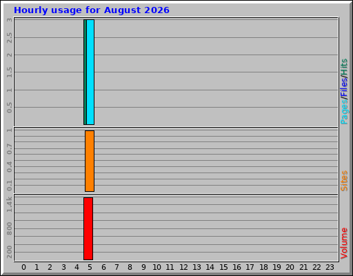 Hourly usage for August 2026