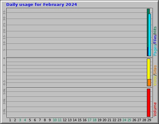 Daily usage for February 2024