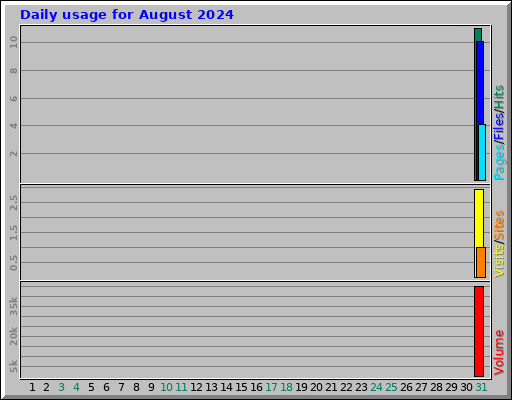 Daily usage for August 2024