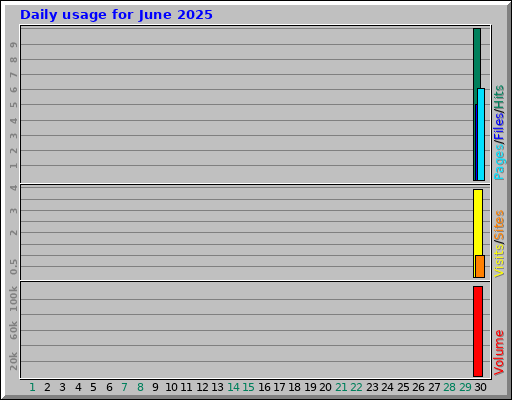 Daily usage for June 2025