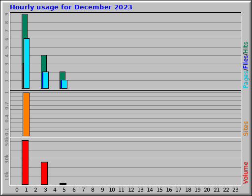 Hourly usage for December 2023