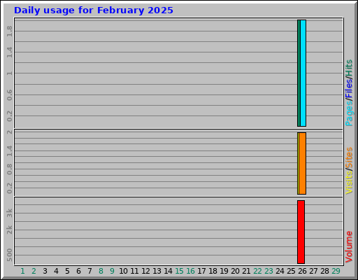 Daily usage for February 2025