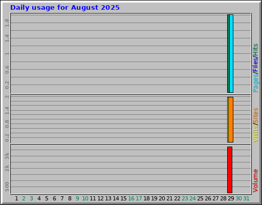 Daily usage for August 2025